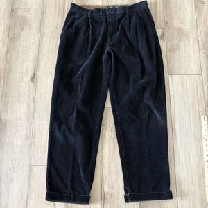 Club Room Pants Men's Size 38x32 Corduroy Cuffed Hem Black